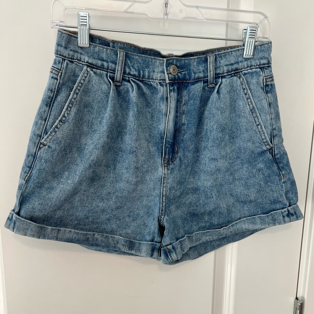 American Eagle Outfitters Light Blue Relax Mom Jean Shorts 4